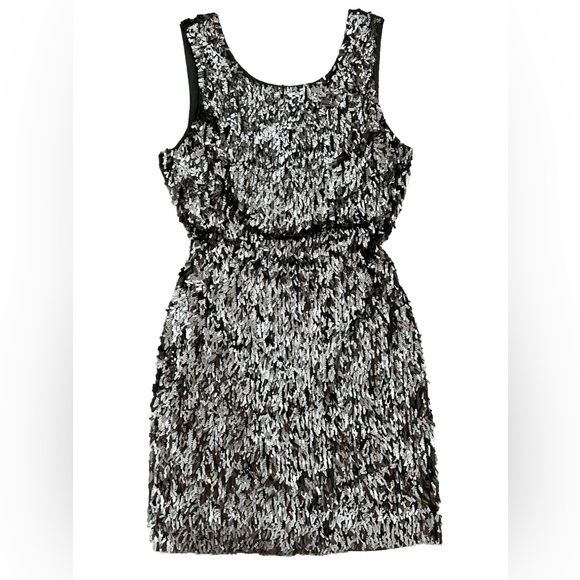 Express Vintage Silver Sequin Embellished Mini Cocktail Dress - Size XS - Picture 1 of 7